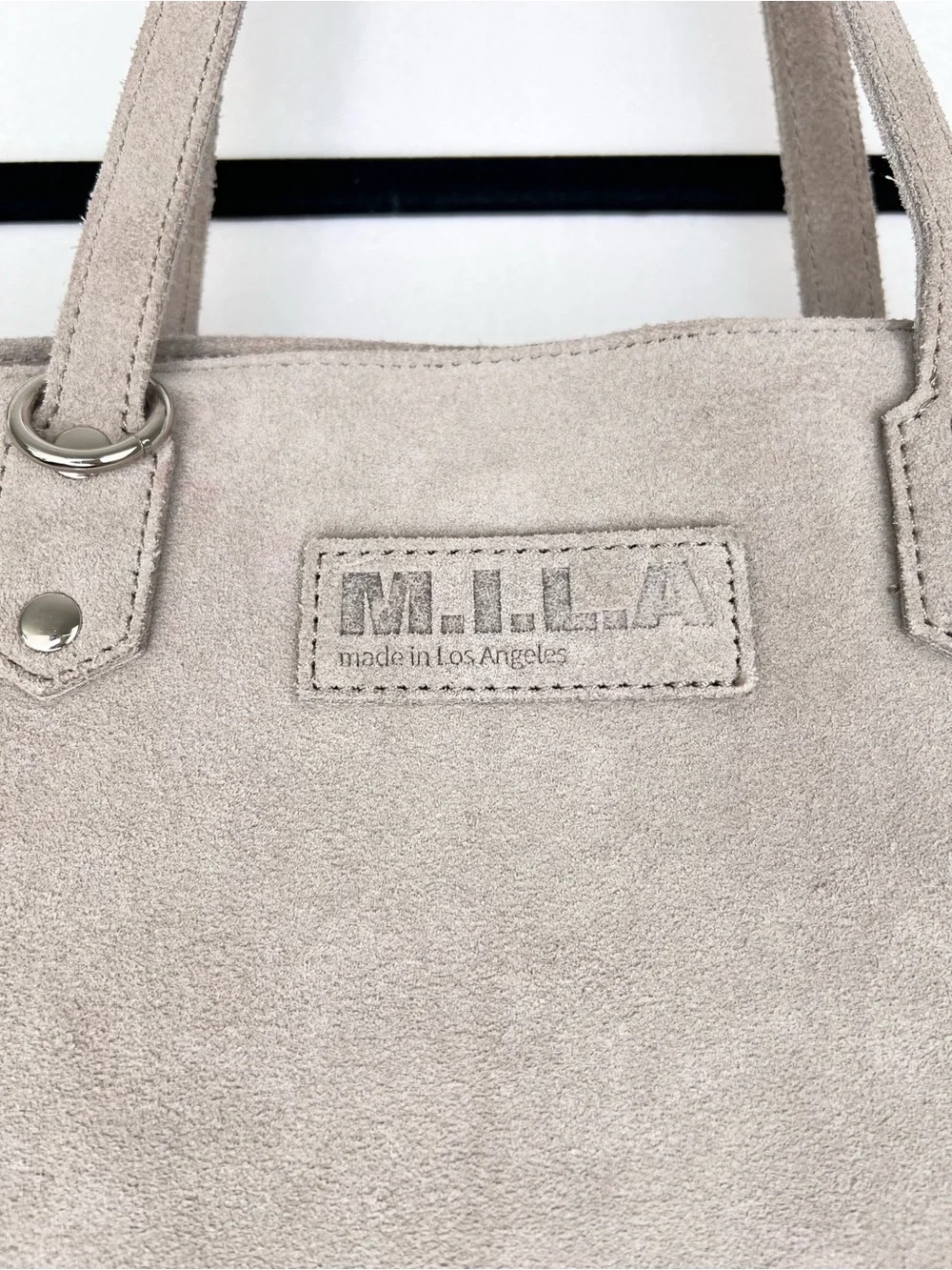 M.I.L.A. Luxe Bag | Suede | Taupe Beige | Tote Shoulder Bag Modern Boho Luxury